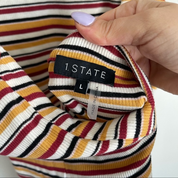 1. STATE Striped Sleeveless BodyCon Open Back Dress large - Picture 5 of 7